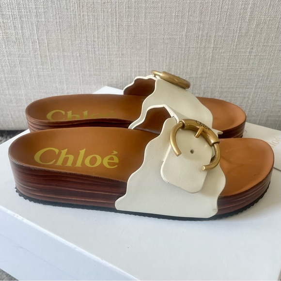 Chloe Ingrid Platform Sandals with Gold Buckle - Picture 3 of 12
